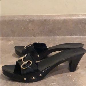 GUCCI Patent Leather Wooden Heels